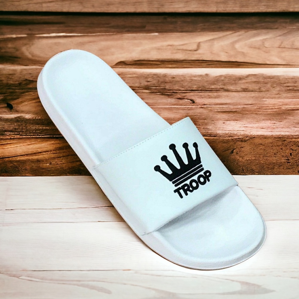 Men's Troop Crown Slide White Fli Flops
